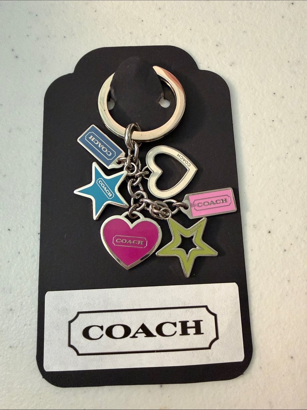 COACH Stars and Hearts Key Ring/Bag Charm
